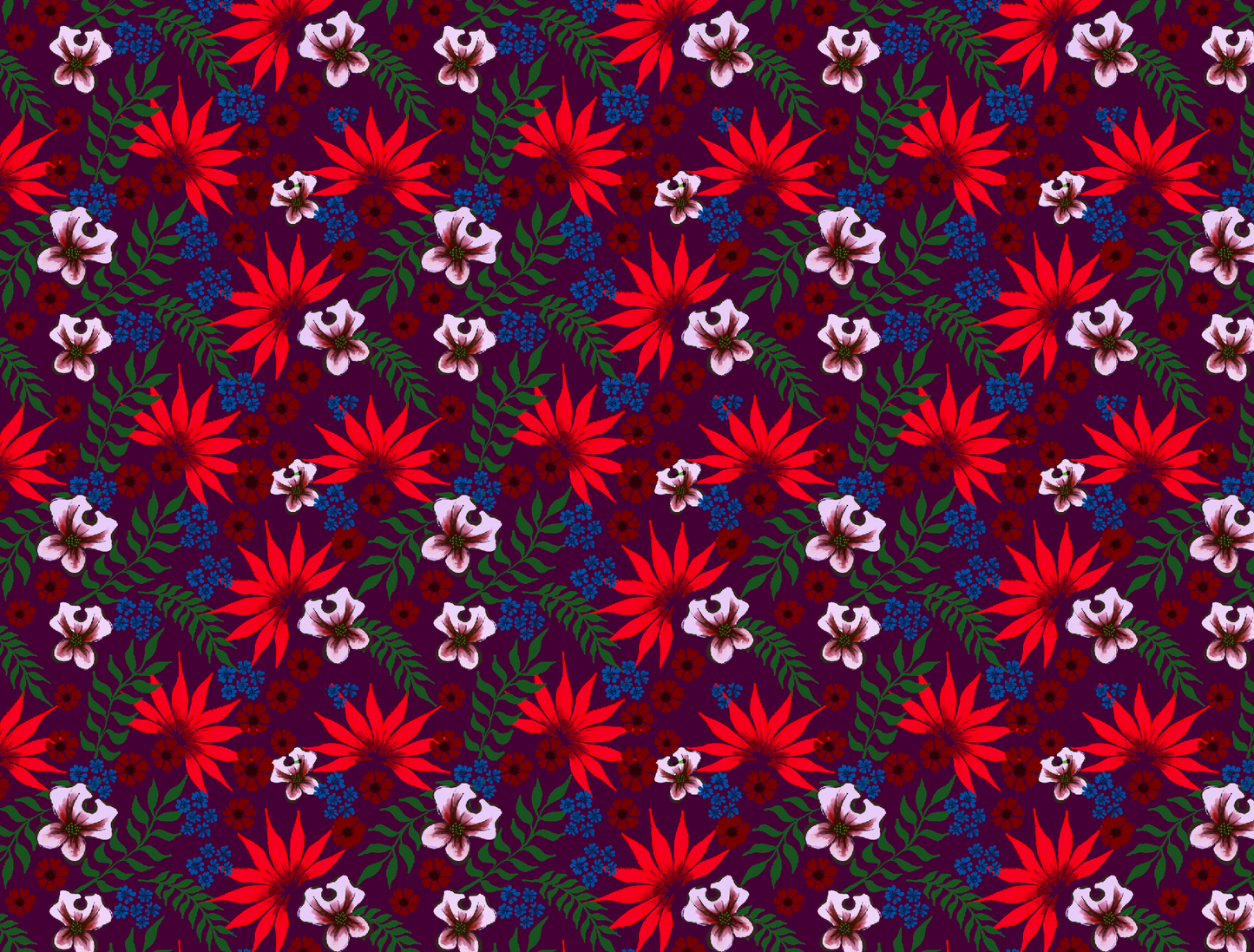 Motif floral violettes
