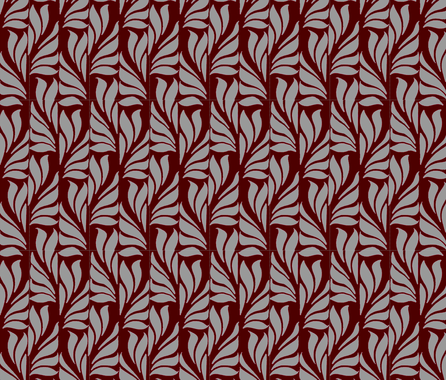 Motif floral, courbes bordeaux - gris