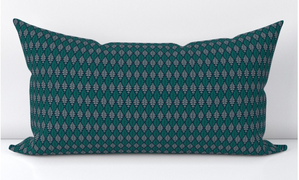 Motif floral, Feuilles algue bleu