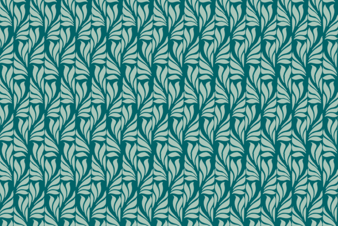 Motif floral, courbes bleues