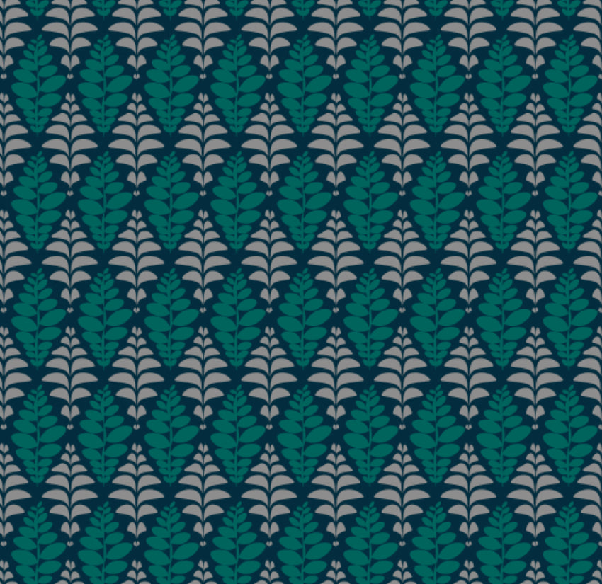 Motif floral, Feuilles algue bleu