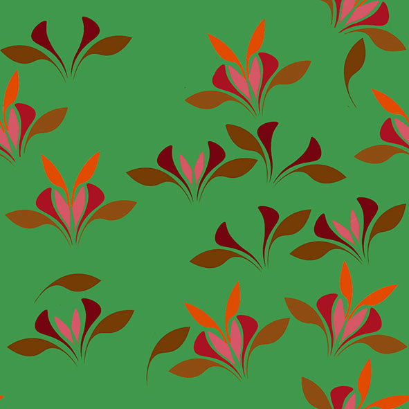 Motif fleurss vert canard