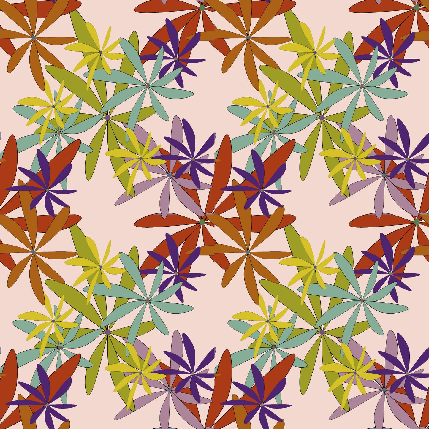 Motif Fleur plus, saumon clair