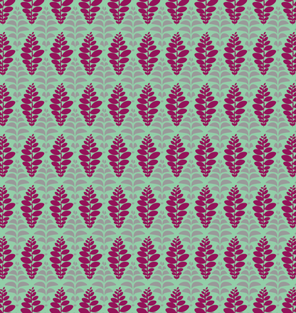 Motif floral, Feuilles algue fuchia clair