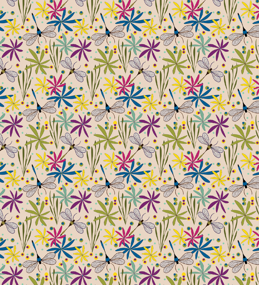 Libellules et fleurs