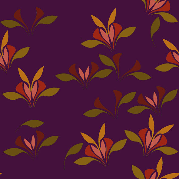 Motif fleurss violet foncé